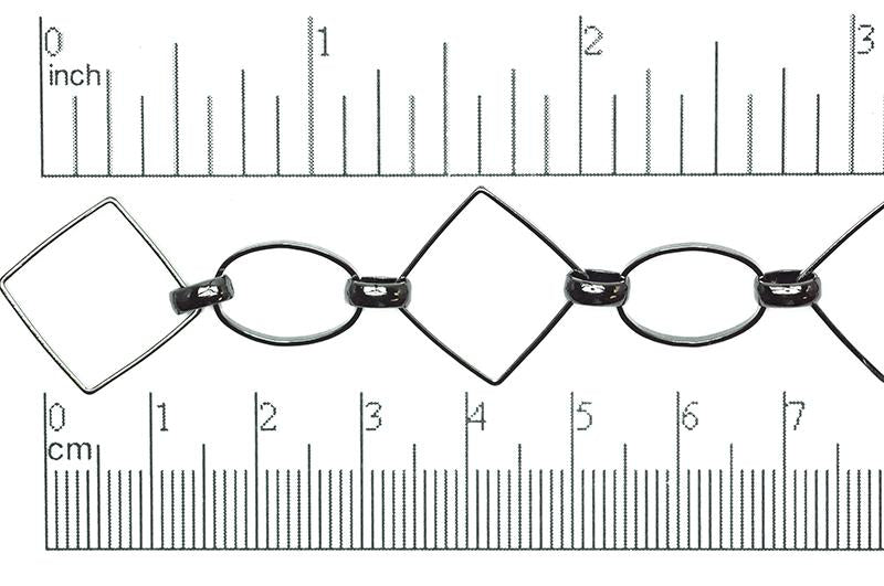 14.5mm x 10.4mm Ovals 18.9mm Diamond Link Specialty Chain sold by the Foot available in Multiple Colors - CH 310