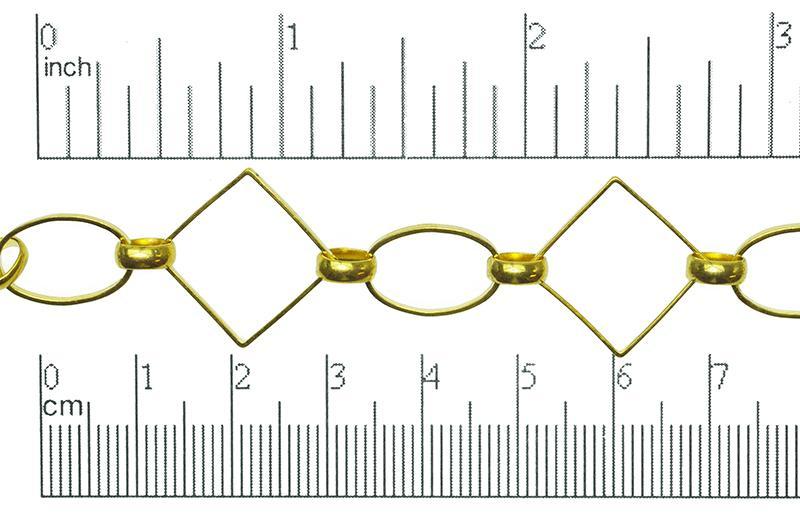 14.5mm x 10.4mm Ovals 18.9mm Diamond Link Specialty Chain sold by the Foot available in Multiple Colors - CH 310