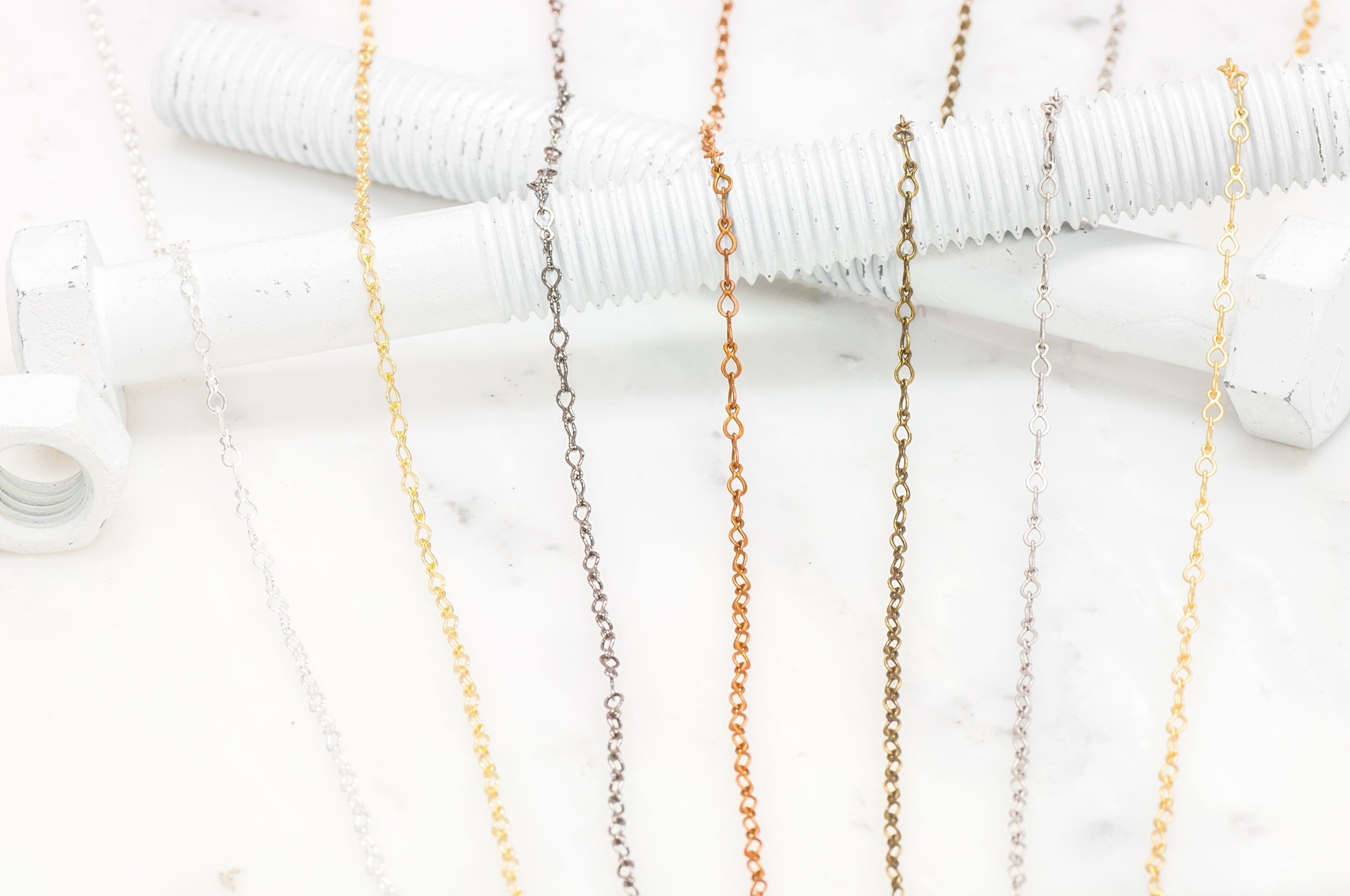 4mm x 3mm Teardrop Cable Chain - Made of plated brass - Sold by the foot - Ch-3130