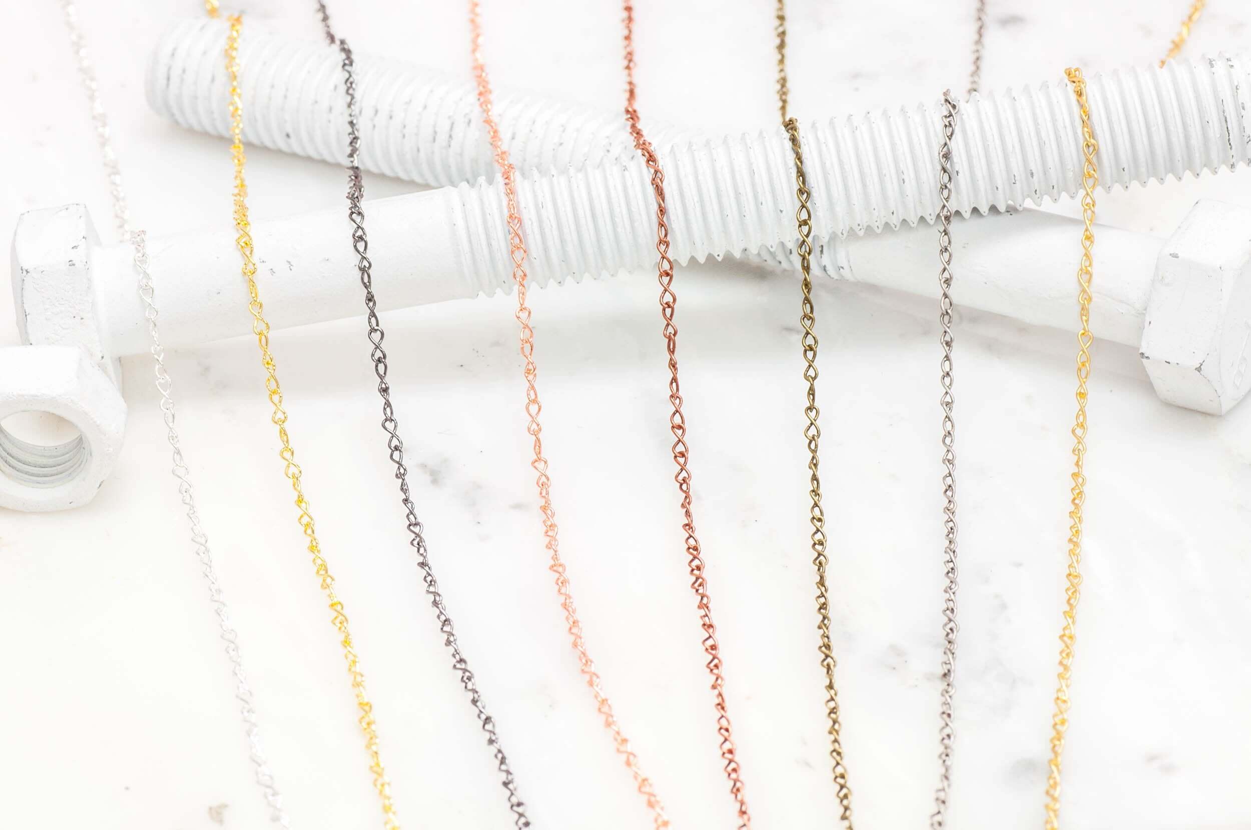 Figure 8 Cable Chain - 2mm x 5mm - Available in Multiple Colors - Sold by the Foot - CH 5020