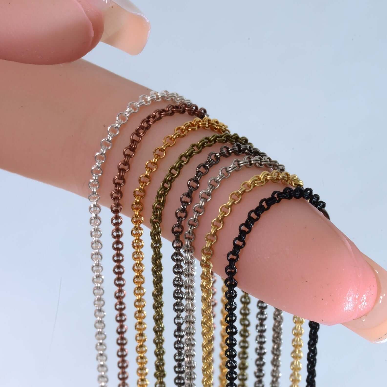 Rolo Chain Double Link XS Size 1.7mm - Multiple Colors - Per Foot CH-70