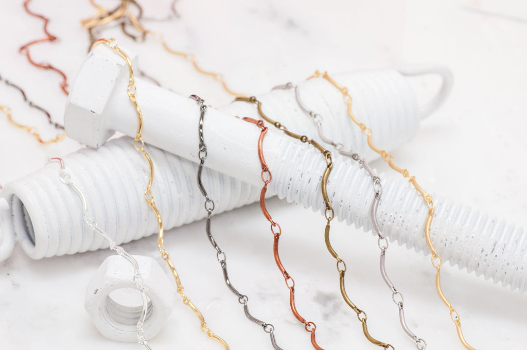 1.5mm Curved Link Bar Chain Specialty Chain Sold by The Foot - CH 817