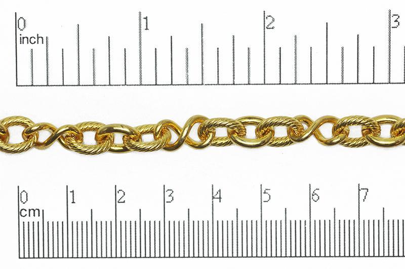 10mm x 8mm Oval, 12.7mm x 7mm Infinity Link Cable Chain - Made of Brass - Sold by the Foot - Ch-818