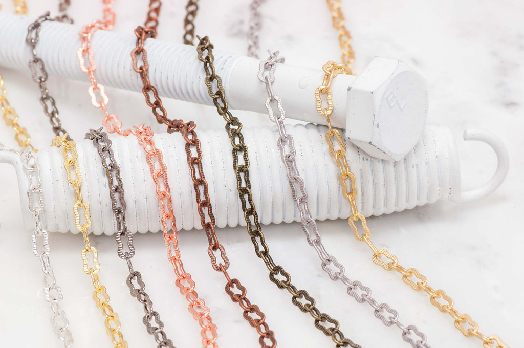 5mm wide and each link measures 8mm long Cable Chain Sold by The Foot - CH 822