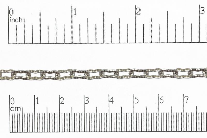 5mm wide and each link measures 8mm long Cable Chain Sold by The Foot - CH 822