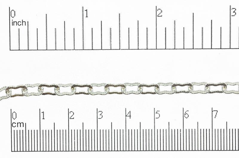 5mm wide and each link measures 8mm long Cable Chain Sold by The Foot - CH 822