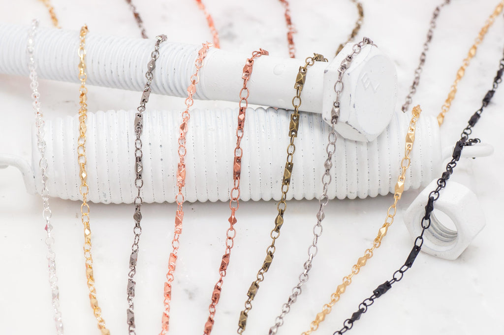 6.5mm x 2.5mm Angled Pyramid Link Specialty Chain Sold by The Foot - CH 826