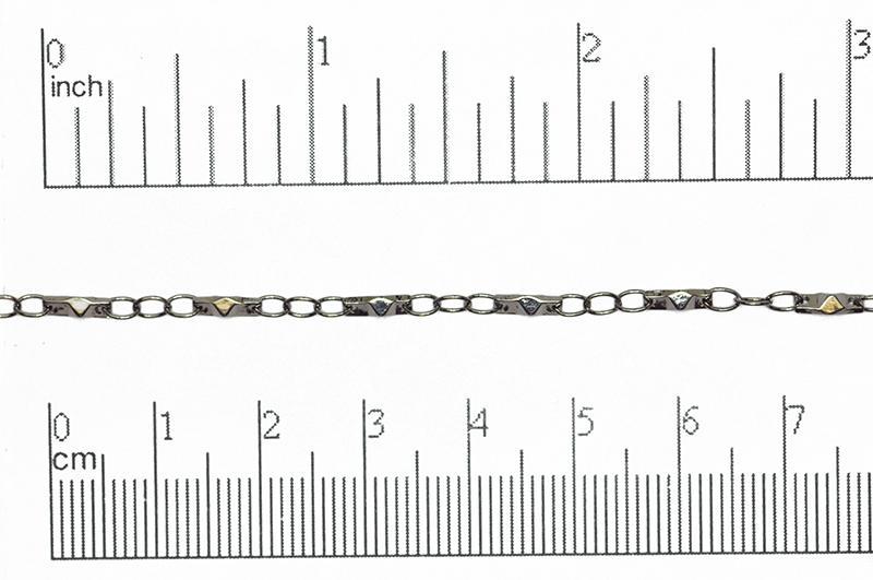 6.5mm x 2.5mm Angled Pyramid Link Specialty Chain Sold by The Foot - CH 826