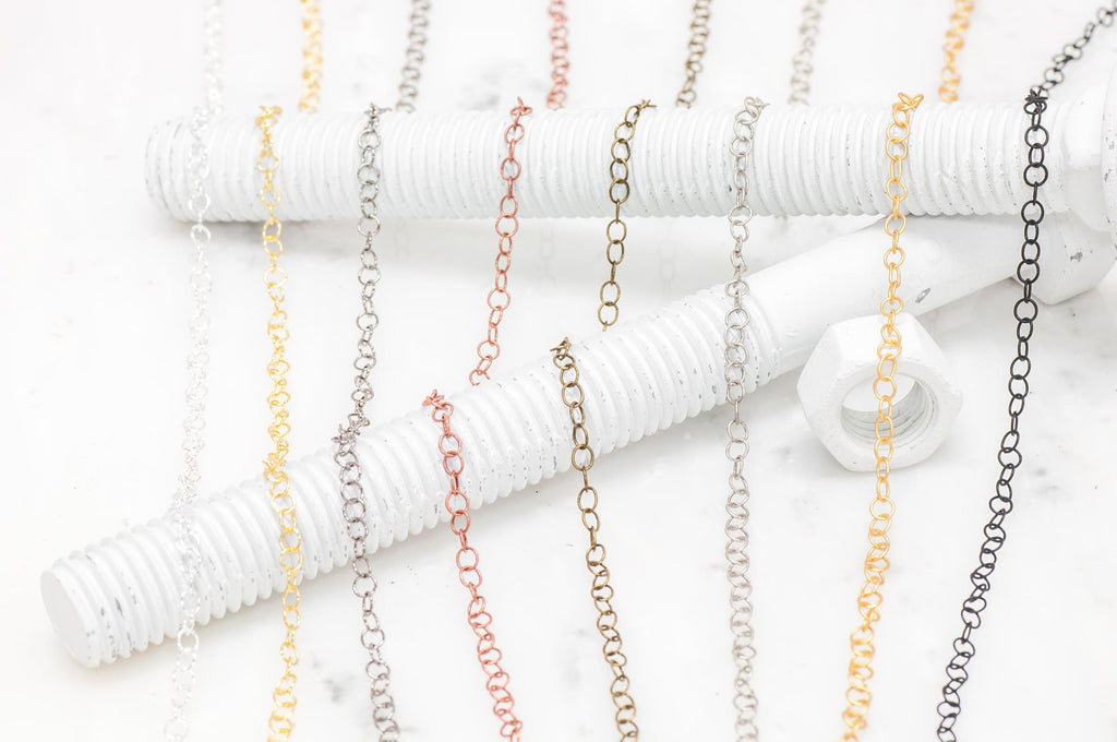 4.2mm x 4mm Fine Round Cable Chain Sold by The Foot - CH 844