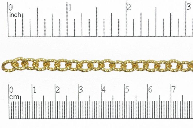 7.5mm x 6mm Twisted Link Cable Chain - Made of plated brass - Sold by the foot - Ch-858