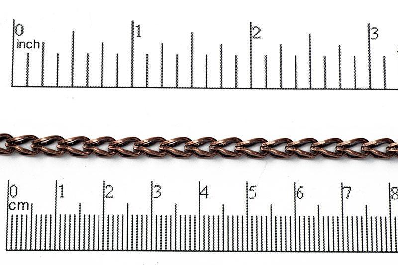 5mm x 3mm Hollow Franco Chain - Made of Brass - Sold by the Foot - Ch-891