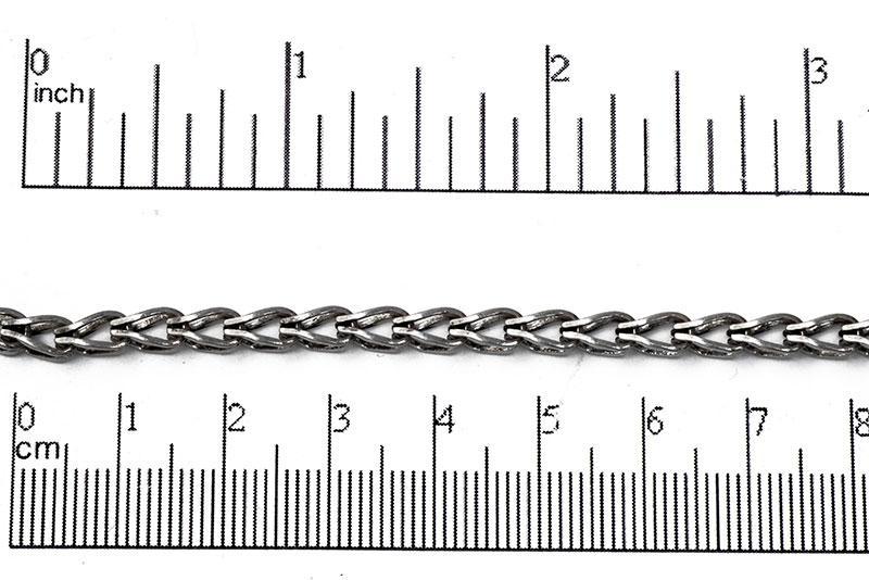 5mm x 3mm Hollow Franco Chain - Made of Brass - Sold by the Foot - Ch-891