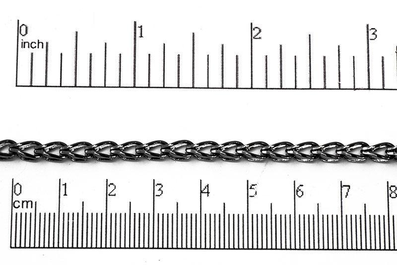 5mm x 3mm Hollow Franco Chain - Made of Brass - Sold by the Foot - Ch-891