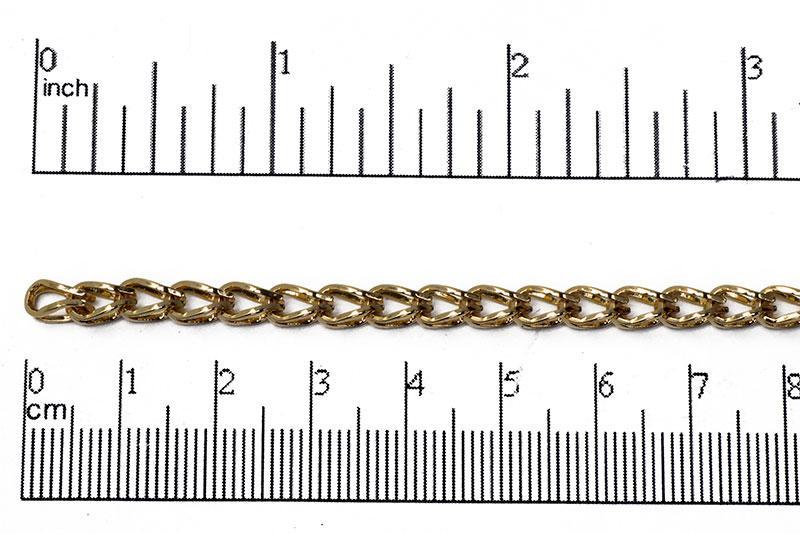 5mm x 3mm Hollow Franco Chain - Made of Brass - Sold by the Foot - Ch-891