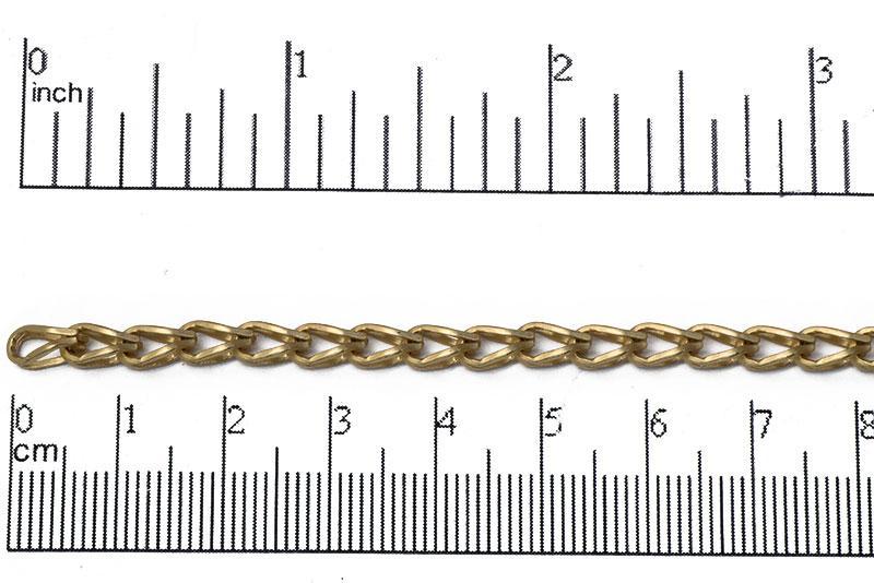 5mm x 3mm Hollow Franco Chain - Made of Brass - Sold by the Foot - Ch-891