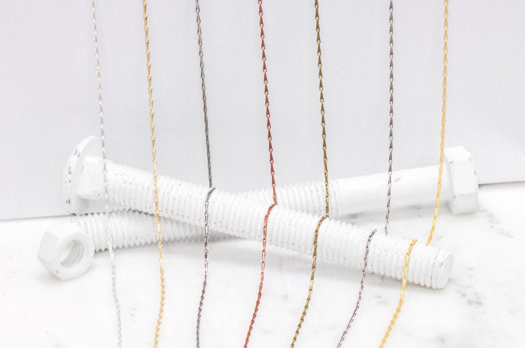 6mm x 1.5mm Teardrop Bar Specialty Chain - Available in Multiple Colors - Sold by The Foot - CH 893