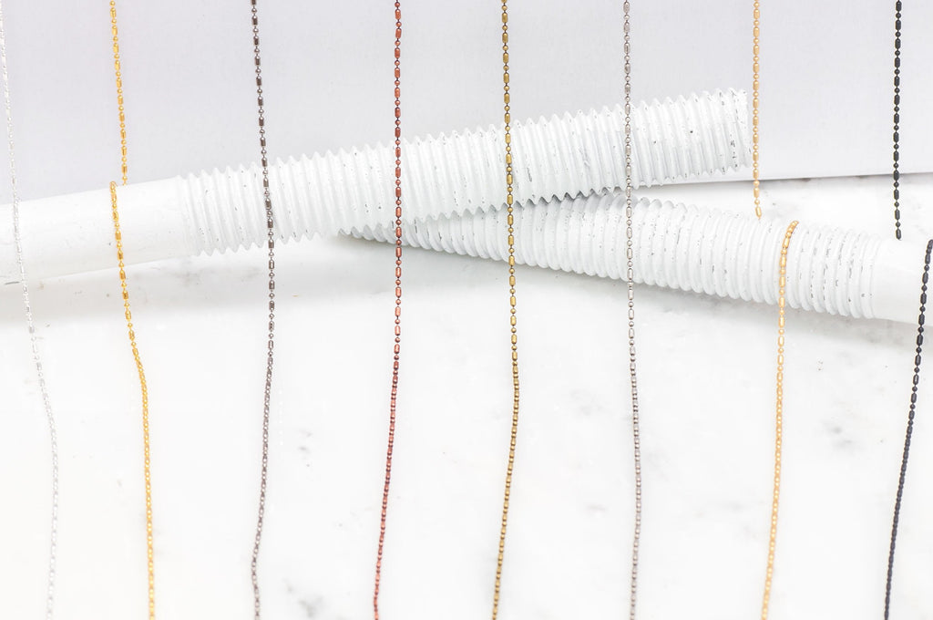 1mm Petite Dot-Dash Ball Chain - Made of Brass - Sold by the Foot - CH-901