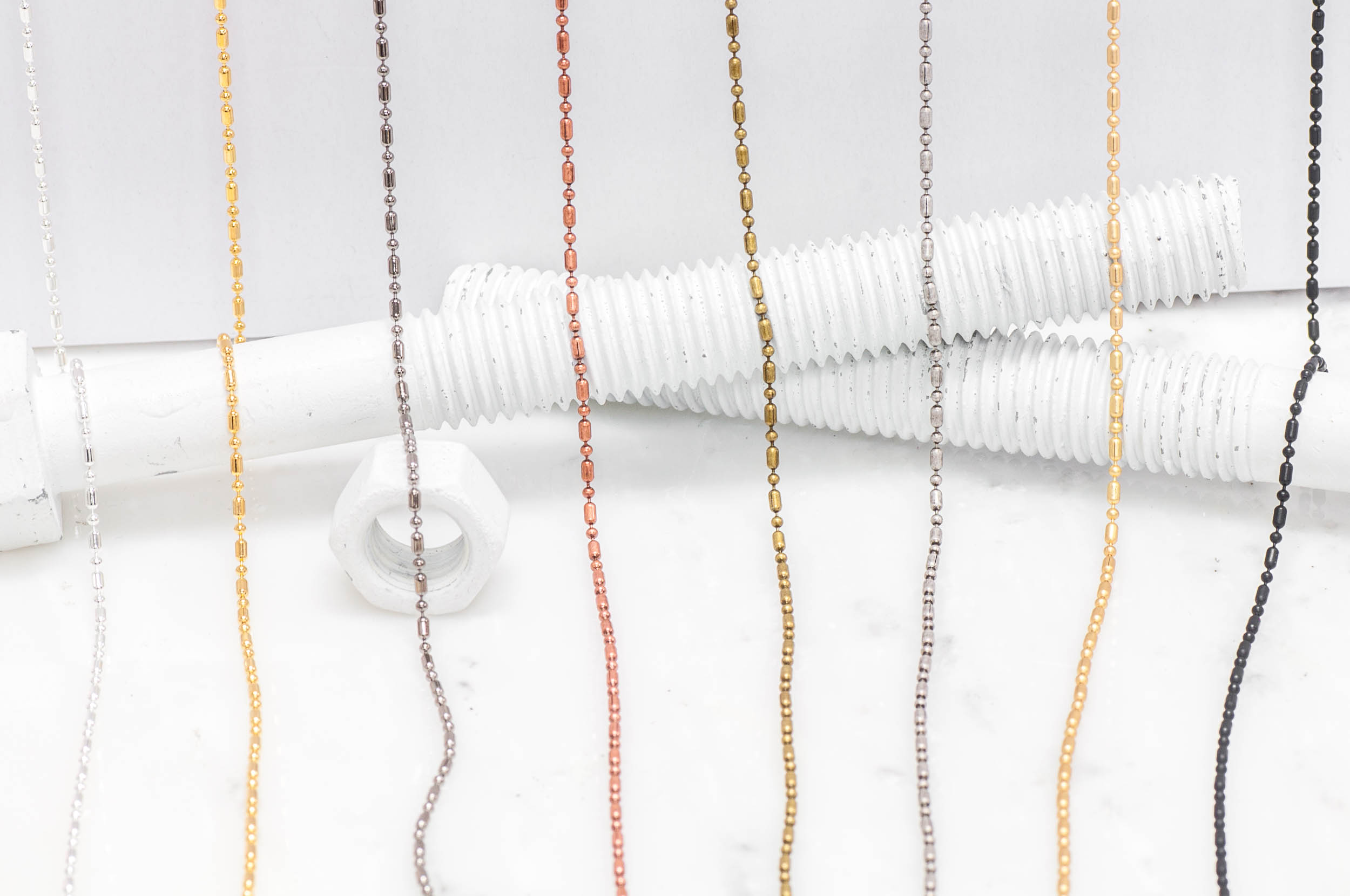 1.5mm Dot-Dash Ball Chain Sold by the Foot – CH-903