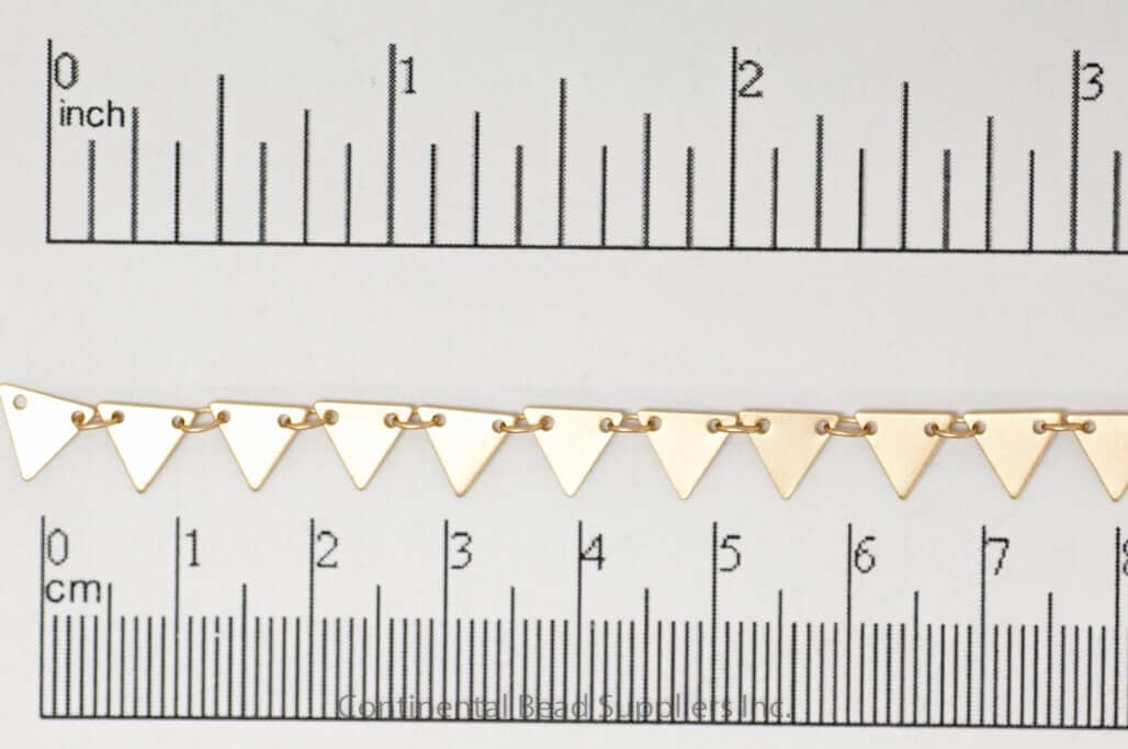 7.25mm Solid Triangle Pennant Drop Specialty Chain Sold by The Foot - CH 904