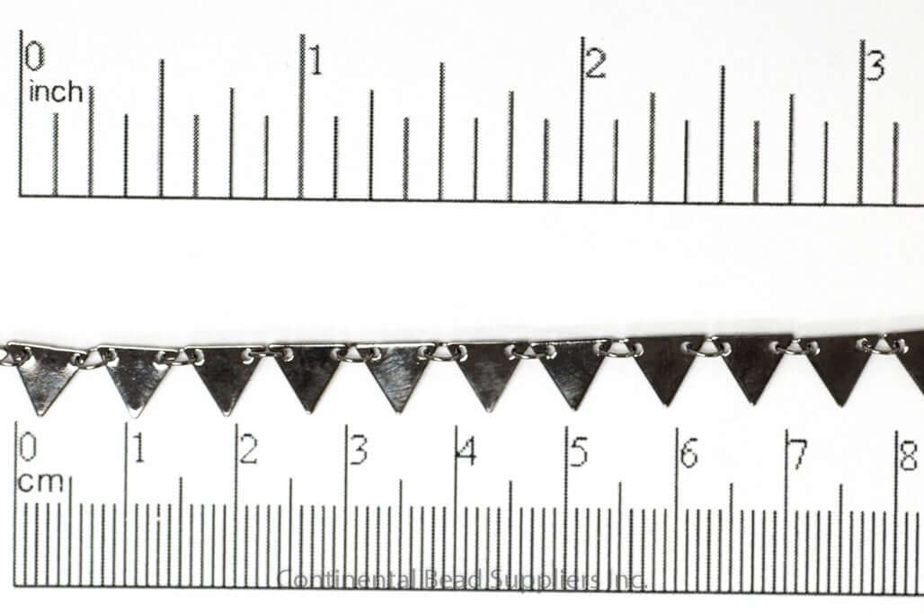 7.25mm Solid Triangle Pennant Drop Specialty Chain Sold by The Foot - CH 904