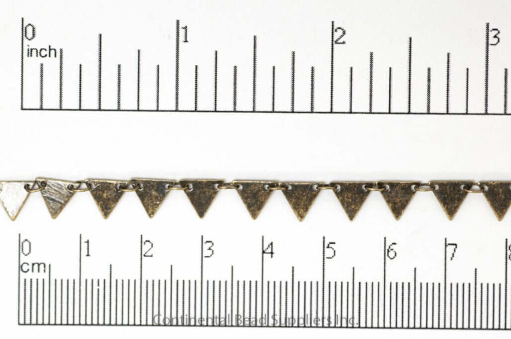 7.25mm Solid Triangle Pennant Drop Specialty Chain Sold by The Foot - CH 904
