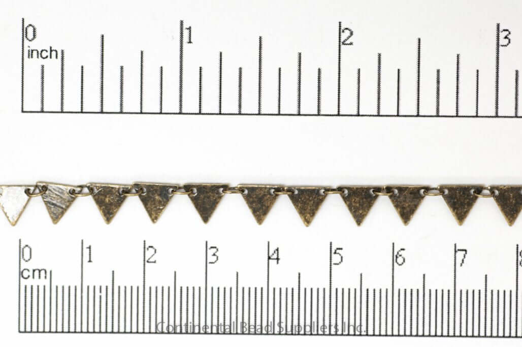 7.25mm Solid Triangle Pennant Drop Specialty Chain Sold by The Foot - CH 904