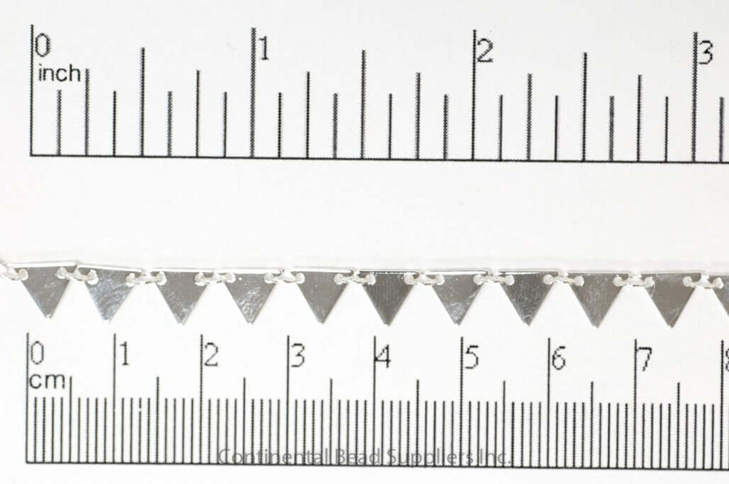 7.25mm Solid Triangle Pennant Drop Specialty Chain Sold by The Foot - CH 904