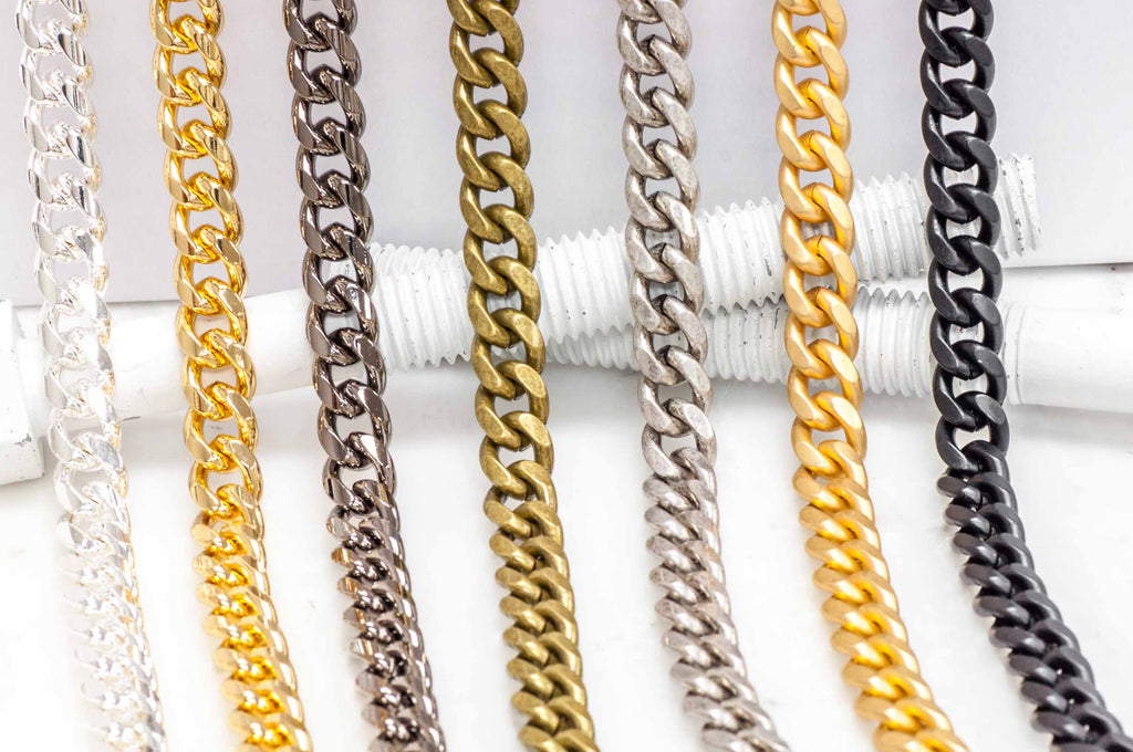 XL Cuban Curb Chain - Multiple Finishes Available - Measures 11mm - Sold by the Foot - CH 917