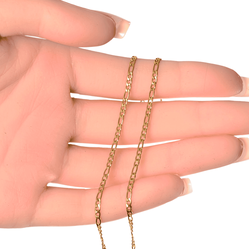 Figaro Chain Non Tarnish Gold 2.5mm Links by the Foot - CH-92SS/G