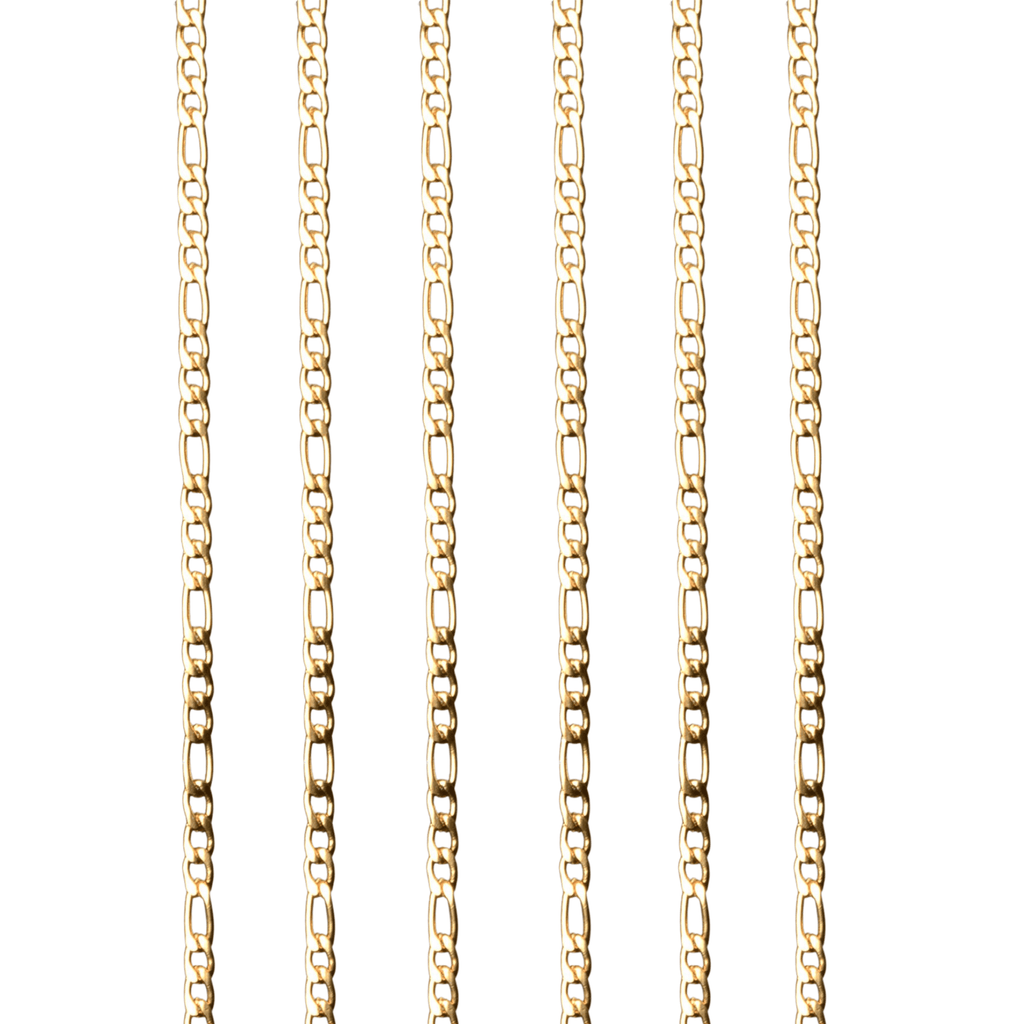 Figaro Chain Non Tarnish Gold 2.5mm Links by the Foot - CH-92SS/G