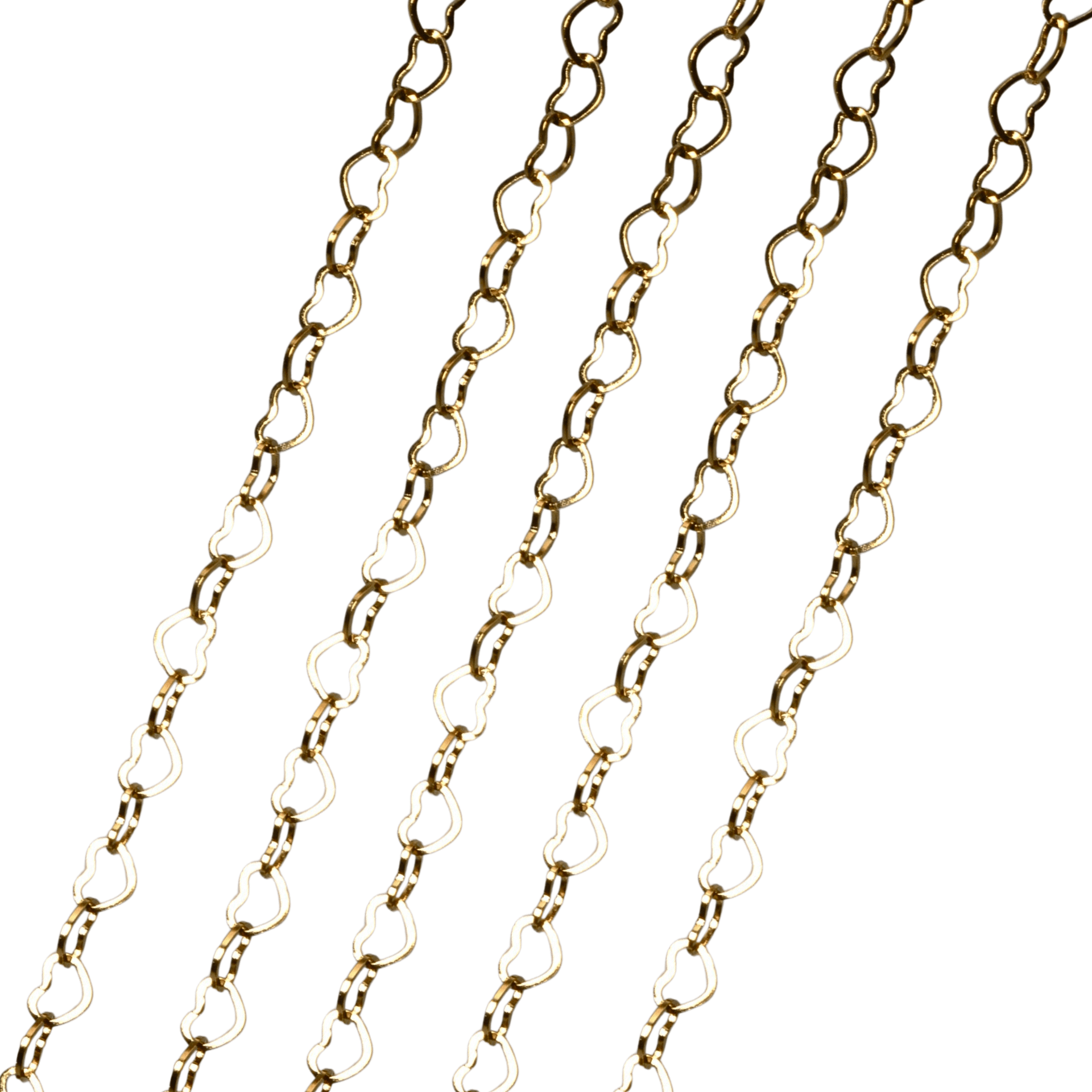 Heart Chain Non Tarnish Gold 5mmx3mmx0.5mm by the Foot