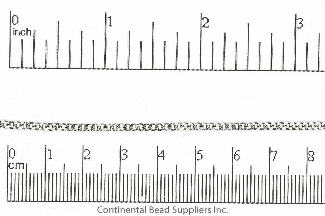 2mm Petite Curb Chain - Made of 304 Stainless Steel - Sold by the foot - Ch-140SS