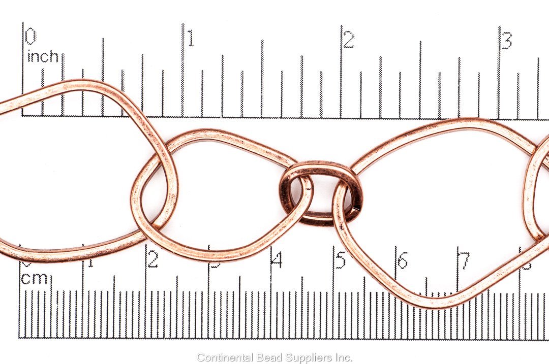 29mm x 22mm Three Size Organic Ring Chain - Made of Brass - Sold by the Foot - Ch-158