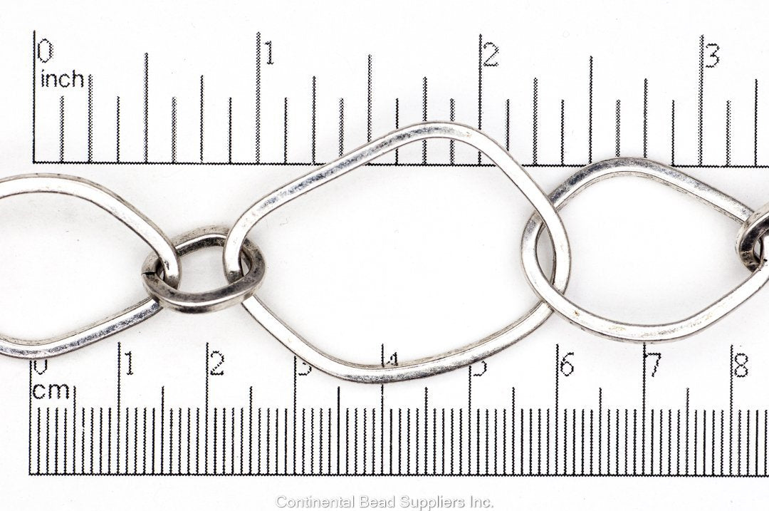 29mm x 22mm Three Size Organic Ring Chain - Made of Brass - Sold by the Foot - Ch-158