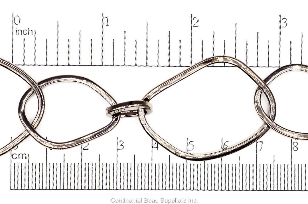 29mm x 22mm Three Size Organic Ring Chain - Made of Brass - Sold by the Foot - Ch-158