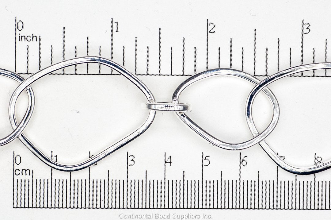 29mm x 22mm Three Size Organic Ring Chain - Made of Brass - Sold by the Foot - Ch-158