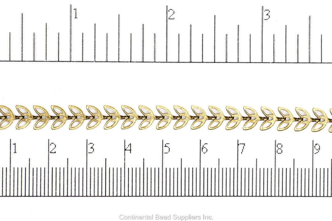 6.4mm Butterfly Petal Chevron Chain - Made of plated brass - Sold by the foot - Ch-161