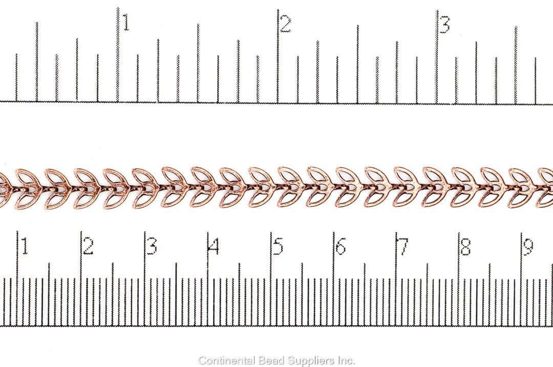 6.4mm Butterfly Petal Chevron Chain - Made of plated brass - Sold by the foot - Ch-161