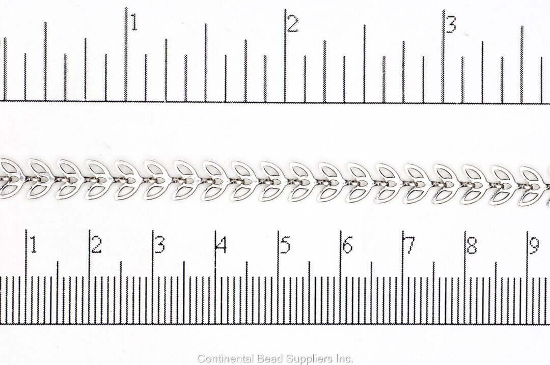 6.4mm Butterfly Petal Chevron Chain - Made of plated brass - Sold by the foot - Ch-161