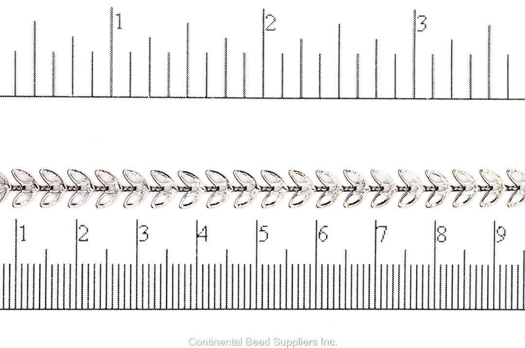 6.4mm Butterfly Petal Chevron Chain - Made of plated brass - Sold by the foot - Ch-161