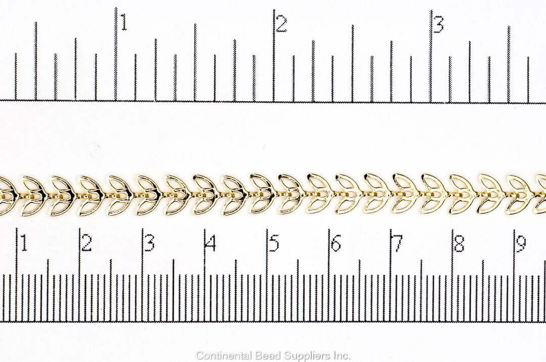 6.4mm Butterfly Petal Chevron Chain - Made of plated brass - Sold by the foot - Ch-161