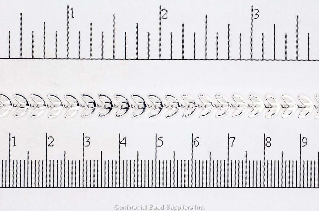 6.4mm Butterfly Petal Chevron Chain - Made of plated brass - Sold by the foot - Ch-161