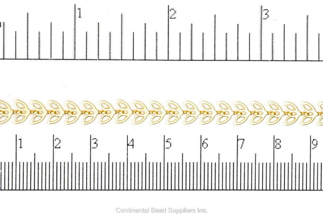 6.4mm Butterfly Petal Chevron Chain - Made of plated brass - Sold by the foot - Ch-161