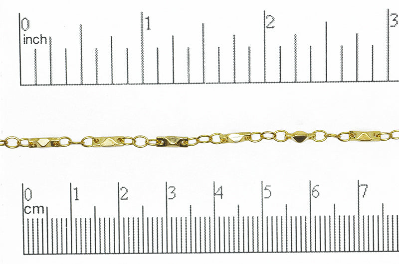 6.5mm x 2.5mm Angled Pyramid Link Specialty Chain Sold by The Foot - CH 826