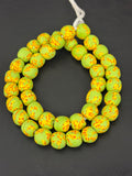 Authentic Fused Krobo Recycled Glass Beads 12–14mm | Green African Glass Beads | Handmade in Ghana