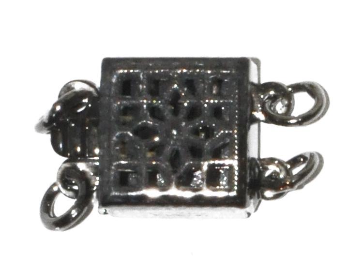 9mm Filigree Flower Square Box Clasp - Made of Brass - Sold Individually - CL/4