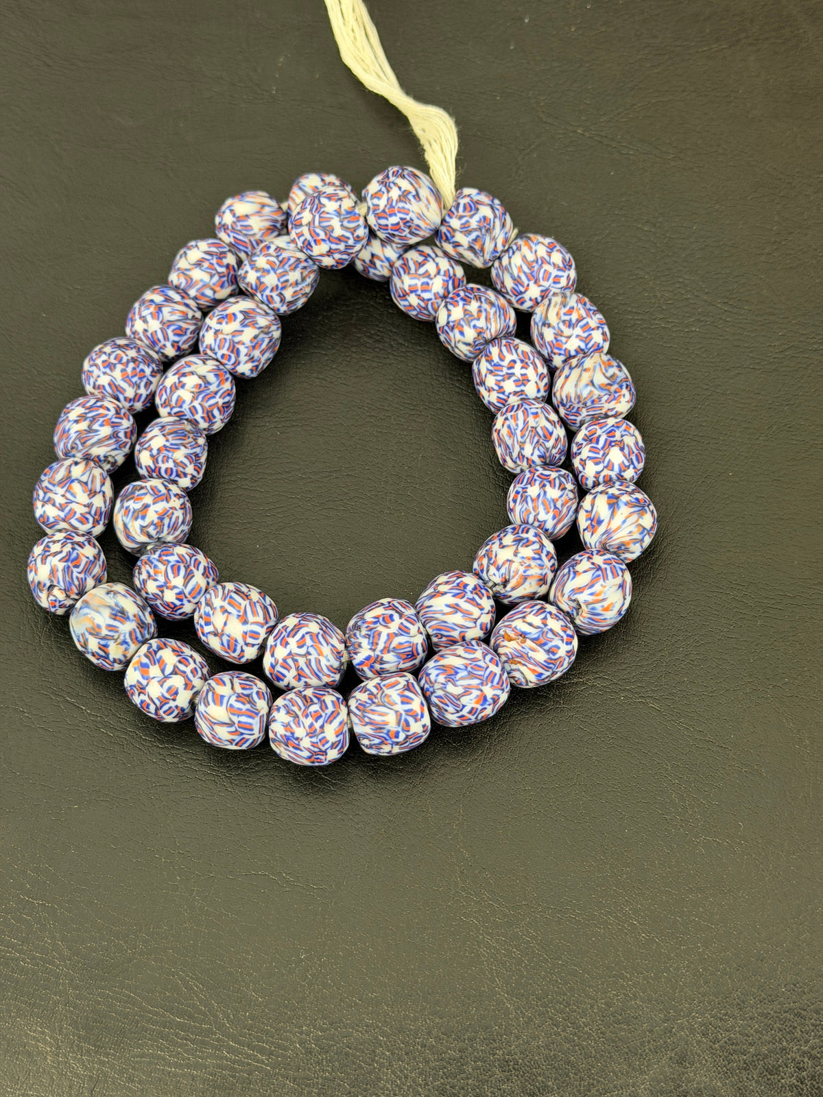 Authentic Mosaic Fused Krobo Recycled Glass Beads | Handmade Ghana African Glass Beads | 12–14mm