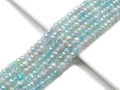 Mystic Aqua Blue Banded Agate Faceted Rondelle Beads, 4 × 6mm & 5 × 8mm