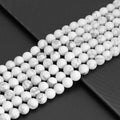 Howlite Smooth Round Bead Strand, 8mm–10mm, 15–16 Inches