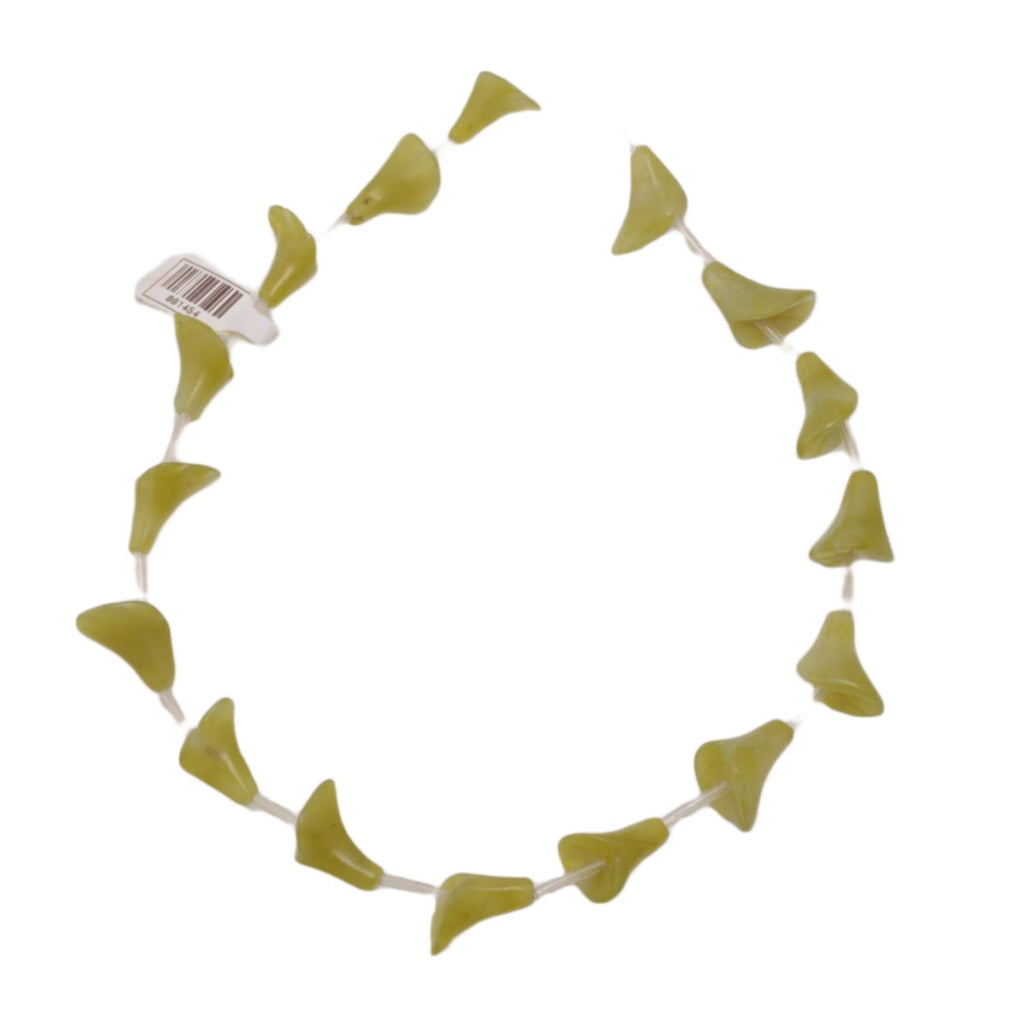 Olive Jade Leaf Shape Gemstone Beads 15x13mm - 15 Inch Strand Natural Stone